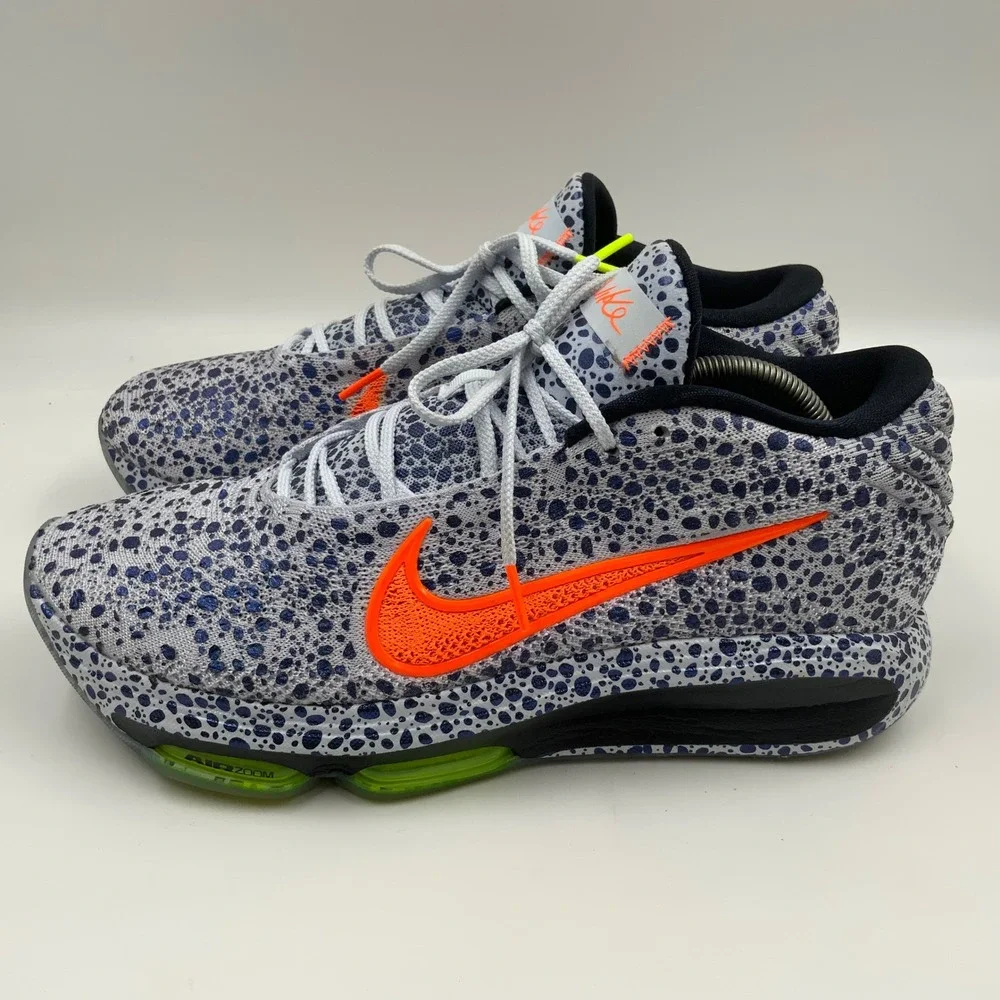 Nike Air Zoom GT Hustle 2 Safari Mens Basketball Shoes Grey Orange DJ9405-003